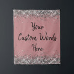 Dusty Rose Silver Black Birthday Party Photo Booth Tapestry<br><div class="desc">personalized backdrop for high school,  graduation college graduate 15th 18th,  glitter anniversary sweet 16 16th,  personalised 30th 21st 25th 35th,  bridal shower hen do night,  1st custom vow renewal her,  daughter girl wife bachelorette weekend,  quinceanera 40th 50th 60th 70th,  35th 45th 55th wedding reception,  20th 65th 75th 80th prop</div>