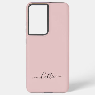 Dusty Rose Simple Minimalist Script Custom Name Samsung Galaxy S21 Ultra Case