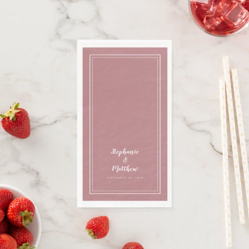 Dusty Rose Simple Modern Minimalist Wedding Dinner Paper Guest Towels