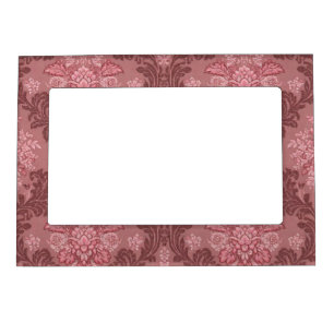 Dusty Rose Soft Pink Burgundy Elegant Damask Magnetic Frame