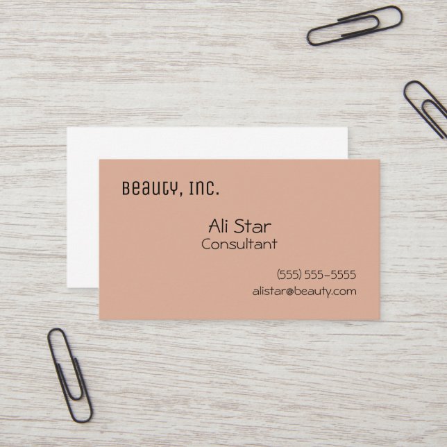 Dusty Rose Solid Business Cards (Front/Back In Situ)
