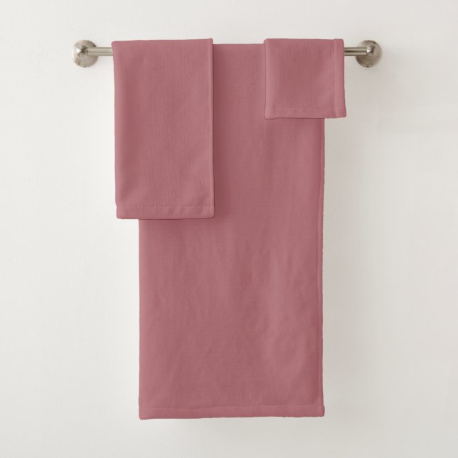 Dusty Rose Solid Color  Bath Towel Set (Insitu)