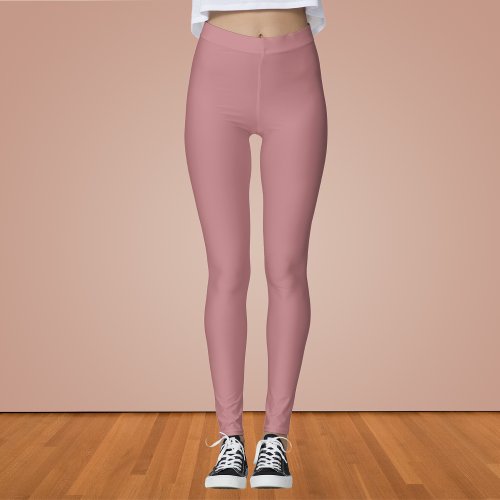Dusty Rose Solid Color Leggings