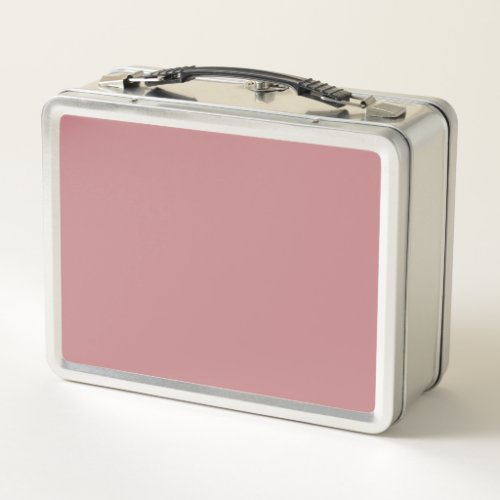 Dusty Rose Solid Color Metal Lunch Box