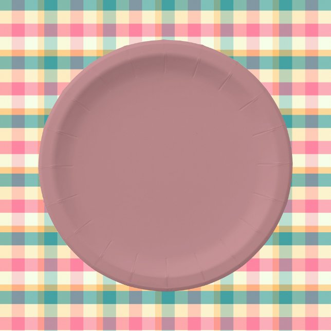 Dusty Rose Solid Color Paper Plates (Creator Uploaded)