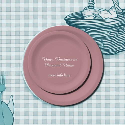dusty rose solid color paper plates