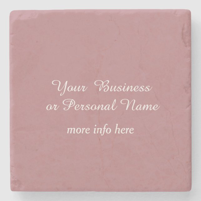 dusty rose solid color  stone coaster (Front)