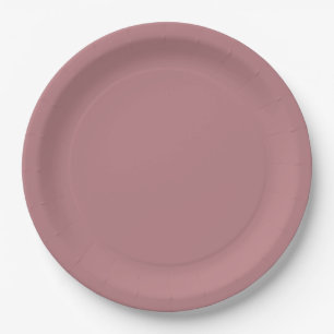 Dusty Rose Solid Color Wedding Paper Plates