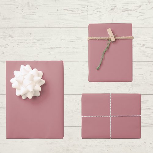 Dusty Rose Solid Color Wrapping Paper Sheets