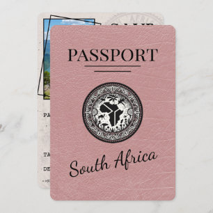 Dusty Rose South Africa Passport Save The Date