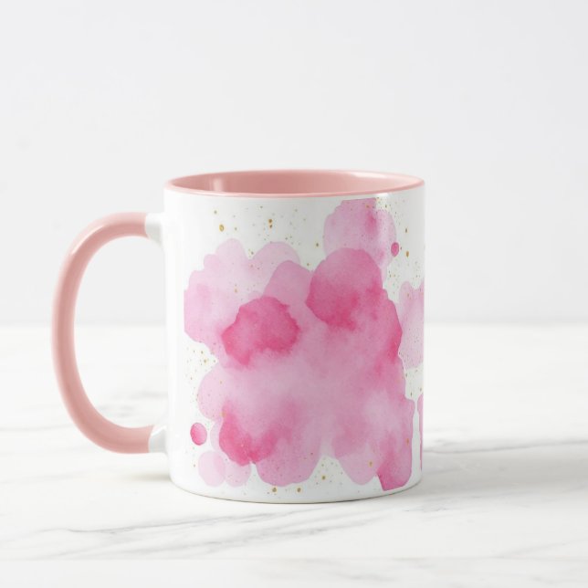 Dusty Rose Sprinkled Gold Mug Tasse (Left)