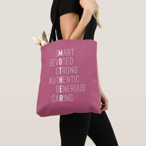 Dusty rose stylish mother definition custom names tote bag