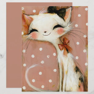 Dusty Rose Terracotta Cat Scrapbook Papper