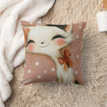 Dusty Rose Terracotta Custom Name Whimsical Cat