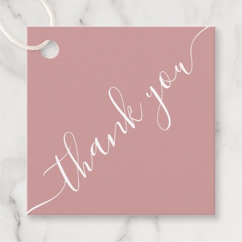 Dusty Rose Thank You Wedding Gift Basket Bag Favor Tags