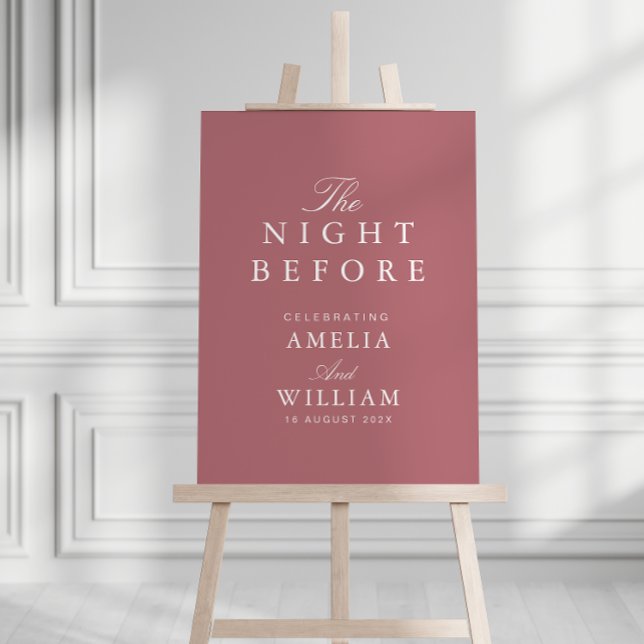 Dusty rose the night before wedding rehearsal sign (Creator Uploaded)