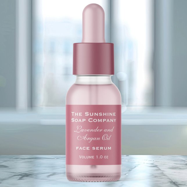 Dusty rose tiny bottle dropper bottle label (Creator Uploaded)