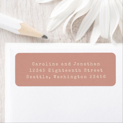 Dusty Rose Typewriter Typography Return Address Label