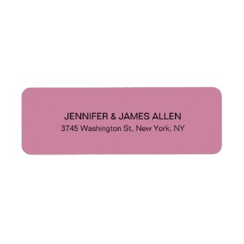 Dusty Rose Unique Creative Clean Style Family Name Label by made_in_atlantis at Zazzle