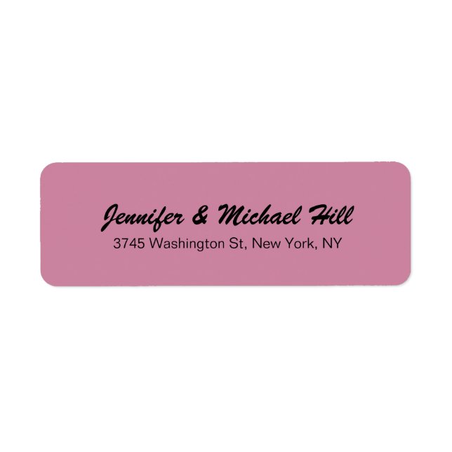 Dusty Rose Unique Creative Script Family Name Label (Front)