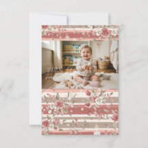 Dusty Rose Vintage Floral Baby Girl Photo