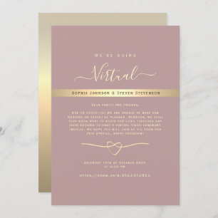 Dusty Rose Virtual Wedding Invitation