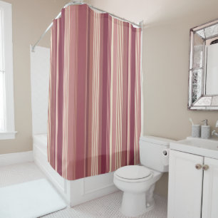 Dusty Rose Warm Muted Pinks Bold Stripes Shower Curtain