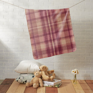 Dusty Rose Warm Muted Pinks Plaid Baby Blanket