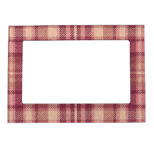 Dusty Rose Warm Muted Pinks Plaid Magnetic Frame