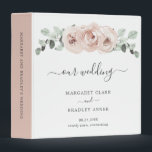 Dusty Rose Watercolor Floral Elegant Wedding 3 Ring Binder<br><div class="desc">Modern and elegant design.</div>