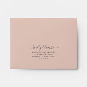 Dusty Rose Watercolor Floral Elegant Wedding Envelope