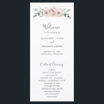 Dusty Rose Watercolor Floral Elegant Wedding Program<br><div class="desc">Modern and elegant design.</div>
