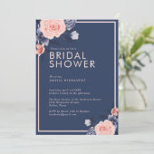 Dusty Rose Watercolor Floral Modern Bridal Shower Invitation (Standing Front)