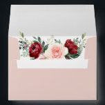 Dusty Rose Watercolor Floral w/ Return Address 5x7 Envelope<br><div class="desc">Designed to coordinate with our Romantic Blooms wedding collection,  this customizable matching invitation envelope features a coloured dusty rose envelope with black text & a watercolor burgundy,  blush floral arrangement on the inside.</div>
