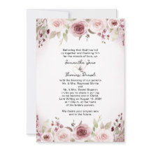 Dusty Rose Watercolor Floral Wedding Invitation
