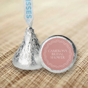 Dusty Rose Wavy Scallop Border Bridal Shower Hershey®'s Kisses®