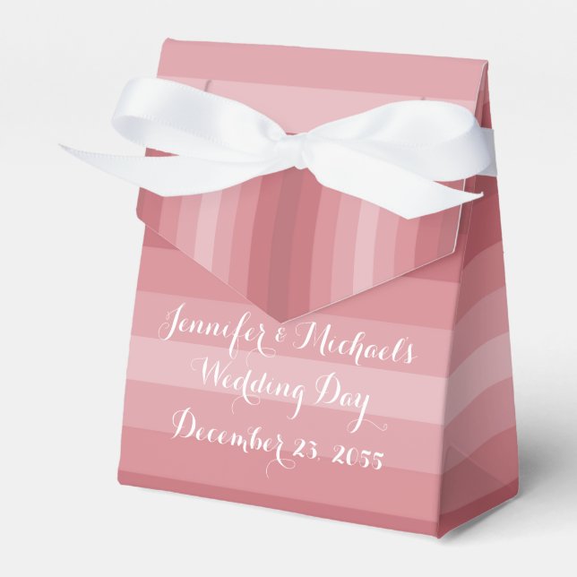Dusty Rose Wedding Bridal Shower Anniversary Party Favor Boxes (Front Side)