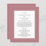Dusty Rose Wedding Ceremony Elegant Budget Program<br><div class="desc">Dusty Rose budget wedding program design features a beautiful chic border in dusty rose that includes an elegant petite white border. Personalize wedding ceremony details for your guests in chic charcoal gray calligraphy lettering and script set on a white background. The back of the card matches with Dusty Rose on...</div>