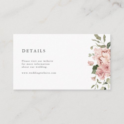 Dusty Rose Wedding Enclosure Card