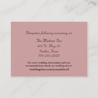 Dusty Rose Wedding enclosure cards