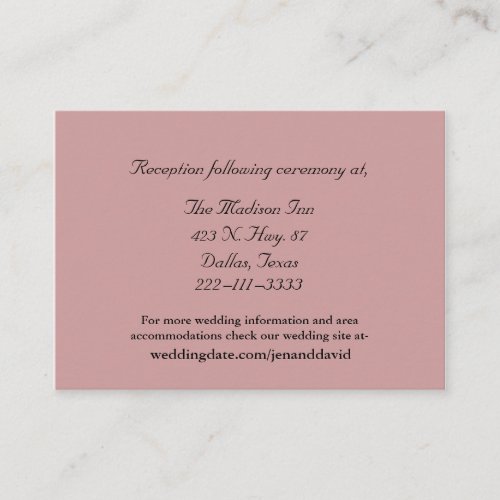 Dusty Rose Wedding enclosure cards