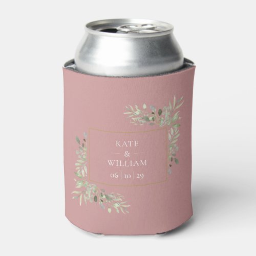 Dusty Rose Wedding Greenery Foliage Can Cooler