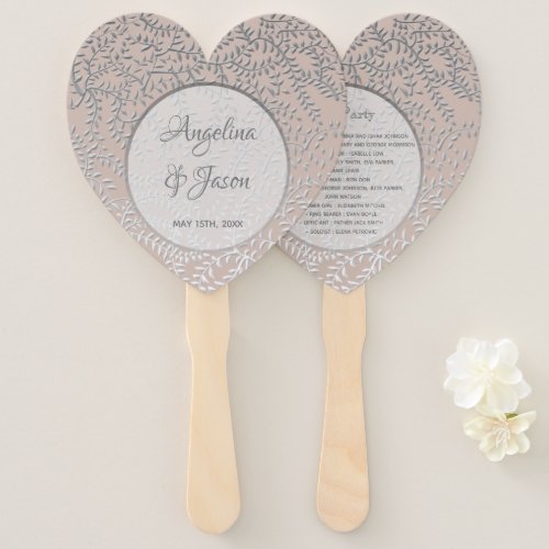 Dusty Rose Wedding Party Hand Fan