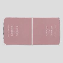 Dusty Rose Wedding Personalized Beer Pong Table