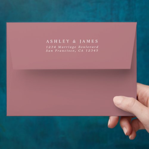 Dusty Rose Wedding Return Address Envelope