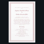 Dusty Rose Wedding Script Budget Ceremony Program<br><div class="desc">Elegant, minimalist dusty rose pink & white wedding ceremony program features a simple modern design with a double framed border in dusty rose on a crisp white background. Traditional, classic wording provides timeless sophistication. Personalize wedding ceremony details for your guests in trendy dusty rose calligraphy lettering and script. The back...</div>