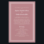 Dusty Rose Wedding Script Ceremony Budget Program<br><div class="desc">Elegant, minimalist dusty rose & white budget wedding ceremony program features a simple modern design with a double framed border in crisp white on a trendy dusty rose pink background. Traditional, classic wording provides timeless sophistication. Personalize wedding ceremony details for your guests in trendy script & lettering. The back of...</div>