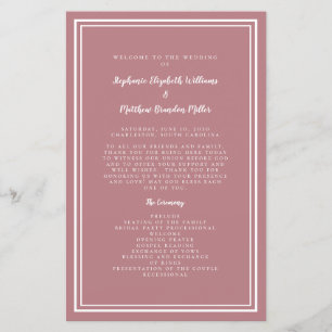 Dusty Rose Wedding Script Ceremony Budget Program