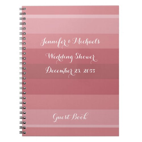 Dusty Rose Wedding Shower Anniversary Party Notebook
