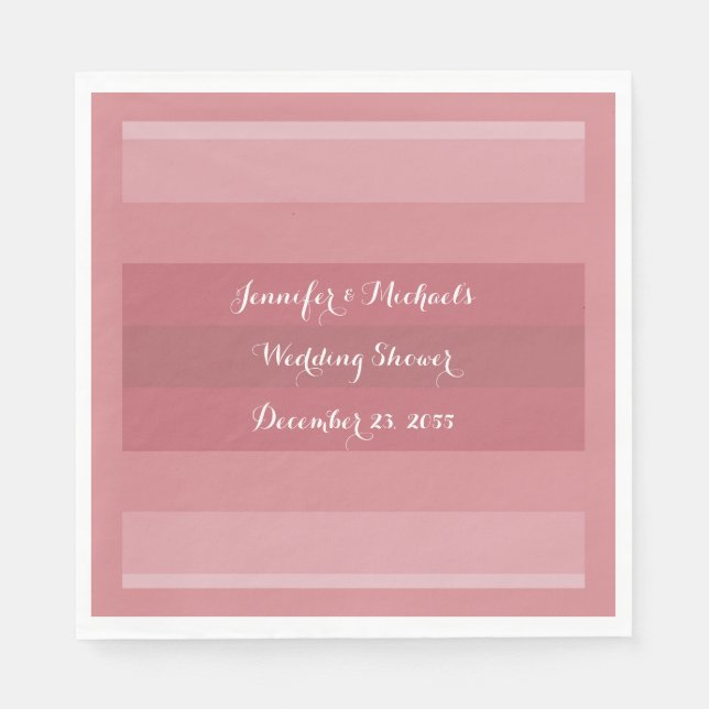 Dusty Rose Wedding Shower, Anniversary Party Paper Napkins (Front)
